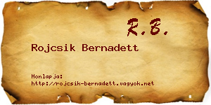 Rojcsik Bernadett névjegykártya